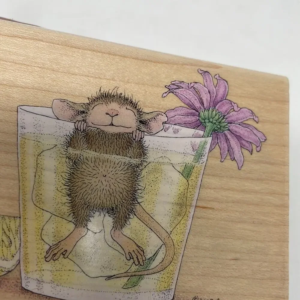 New! Retired House-Mouse Splish, Splash...A Citrus Bath 2007 stamp- never used